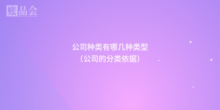 公司种类有哪几种类型（公司的分类依据）