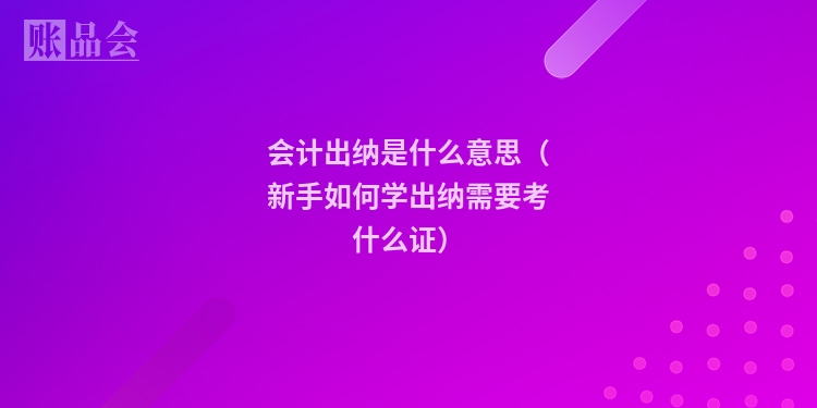 会计出纳是什么意思（新手如何学出纳需要考什么证）