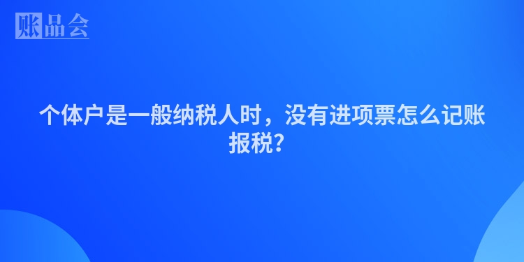 个体户是一般纳税人时，没有进项票怎么记账报税？