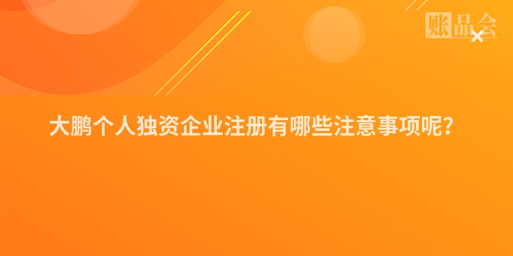 大鹏个人独资企业注册有哪些注意事项呢？